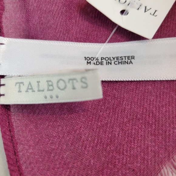 Talbots Scarf Wrap Shawl 26" x 72" Womens Paisley Purple Multicolor w/Fringe NWT - Picture 5 of 6